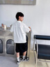 G.DUCKKIDS小黃鴨男童polo衫短袖t恤夏季套裝2025新款男孩大童夏裝半袖上衣 黑色T恤+卡其短褲套裝 140 (建議125-135cm 7-8周歲） 曬單實(shí)拍圖