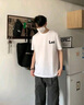 LEEREDPOI國潮印花重磅短袖T恤男夏季美式圓領(lǐng)情侶寬松休閑百搭半袖體恤潮 白色 XL (135-155斤) 曬單實拍圖
