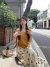 唐菓蜜連衣裙女夏季2025新款女裝韓版時(shí)尚百搭減齡氣質(zhì)溫柔碎花裙子套裝 針織上衣+碎花裙子 M 曬單實(shí)拍圖