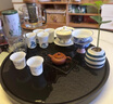 泱青韻圓形烏金石茶盤(pán)家用現代簡(jiǎn)約陶瓷儲水排水百搭茶臺茶托盤(pán) 圓形烏金石景物茶盤(pán)小陶瓷窗花 曬單實(shí)拍圖