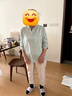 俞兆林（YUZHAOLIN）棉麻套裝女?huà)寢屜难b時(shí)尚洋氣2025夏新款大薄款亞麻短七分袖兩件套 天藍+米白色闊腿褲 2XL （105-115斤） 曬單實(shí)拍圖