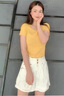 俞兆林圓領(lǐng)短袖t恤女2025夏季新款修身百搭顯瘦時(shí)尚潮流半袖打底衫上衣 姜黃色-圓領(lǐng) XL 111-125斤 曬單實(shí)拍圖