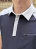 梵可梵（fankefan）夏季速干T恤定制印LOGO短袖工作服男POLO衫彈力4S店汽修銷售工服 藏藍(lán)拼銀灰 XL 曬單實(shí)拍圖