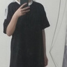 OEMG 重磅260g短袖t恤男夏季新款三條杠寬松五分袖情侶痞帥潮流牌體恤 黑色 XL [建議125-140斤] 曬單實拍圖
