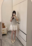 康莉羊皮粗跟瑪麗珍鞋女2025年春季新款真皮褶皺甜美高跟小皮鞋子 奶油白 37 (235mm) 曬單實拍圖