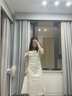 妙奕嘉法式白色連衣裙裙子女士夏季2025衣服新款輕奢高級(jí)感無(wú)袖長(zhǎng)裙純欲 法式方領(lǐng)泡泡袖連衣裙 M 【建議90-105斤】 曬單實(shí)拍圖