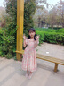 G.DUCKKIDS童裝女童連衣裙夏季公主裙兒童裙子夏天碎花A字裙女大童顯瘦長(cháng)裙 百合花 140 尺碼9~10歲【130-140cm】cm 曬單實(shí)拍圖