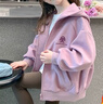G.DUCKKIDS女童外套2025秋冬季新款洋氣兒童連帽衛(wèi)衣小女孩炸街上衣 紫色(加絨) 140 身高130-140CM 曬單實拍圖