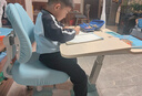 LINSY KIDS林氏家居兒童桌椅套裝小學(xué)生寫(xiě)字桌帶護眼燈可升降一體書(shū)桌LS324 【藍色】一體學(xué)習桌+護眼燈 曬單實(shí)拍圖