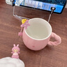 藍極女生生日禮物辦公室宿舍喝水吸管杯子可愛(ài)有趣陶瓷杯子馬克杯實(shí)用 粉色 曬單實(shí)拍圖