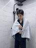 HOYO日本雪滑絨浴巾毛巾三件套禮盒裝吸水速干家用男女定制伴手禮淺灰 曬單實(shí)拍圖