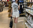 AEMAPE情侶裝夏季短袖T恤純棉上衣男寬松休閑時尚印花通勤潮流韓版ins 潦草小狗情侶裝女白男黑 均碼 女M男XL 曬單實拍圖