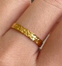 中國黃金（CHINA GOLD）黃金戒指足金碎碎冰戒指滿(mǎn)天星素圈指環(huán)七夕情人節生日禮物送女友 碎碎金戒指【女戒】 約2.8g 曬單實(shí)拍圖