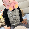 婧麒（JOYNCLEON）寶寶長(cháng)袖T恤春秋純棉衣服小嬰兒打底衫男童上衣女童春裝兒童童裝 黑色+咖啡色 110 cm 曬單實(shí)拍圖