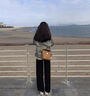 益生君窄版亞麻香蕉褲女2025夏季新款高腰顯瘦鐮刀褲休閑長褲哈倫彎刀褲 黑色 M 曬單實(shí)拍圖