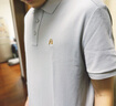 Hush Puppies【涼感冰皮】暇步士男裝2025夏季百搭舒爽涼感短袖polo衫 月光灰 L 曬單實(shí)拍圖
