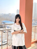邁特優(yōu)夏季防曬涼感美式重磅短袖T恤男2025新款寬松半袖打底休閑上衣服 米白 XL 曬單實(shí)拍圖