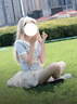 婍妡（Qeeshine）甜心少女美式學院風收腰顯瘦水手領短袖襯衫百褶裙jk制服套裝夏季 藍海軍領上衣+杏色短裙+領結胸牌 S 建議90斤內 曬單實拍圖