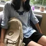 休閑運(yùn)動短褲女夏季寬松顯瘦百搭休閑外穿高腰闊腿五分短褲褲 純色短褲灰色 M 曬單實(shí)拍圖