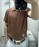 JODOLL喬頓【可機洗菠蘿紋】男士短袖T恤新款商務(wù)休閑125支絲麻棉短t 咖啡色 L 50 曬單實(shí)拍圖
