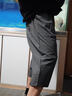 胖子大碼230斤肥佬七分褲男夏季薄款冰絲休閑褲男士寬松直筒運動(dòng)短褲胖子潮7分褲子 黑色 3XL 曬單實(shí)拍圖