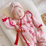 G.DUCKKIDS童裝嬰兒衣服夏季薄款新生兒連體衣中國(guó)風(fēng)女寶寶包屁衣嬰幼兒爬服 紅色周歲禮服-aosmagm 90cm 90碼適合80-90年齡1-2歲左右 曬單實(shí)拍圖