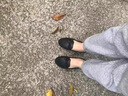 富貴鳥(niǎo)豆豆鞋女鞋淺口單鞋套腳媽媽鞋軟面平底孕婦鞋軟底瓢鞋皮面休閑鞋 FN0225/0289黑色 37 曬單實(shí)拍圖