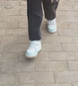 特步（XTEP）兒童童鞋男童小童街潮革面搭扣萌寵板鞋 帆白/泡沫藍(lán)2 31碼 曬單實(shí)拍圖