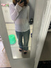 素織錦長袖t恤女春夏季防曬罩衫女士純欲上衣辣妹打底衫女裝針織衫內(nèi)搭 木耳邊微透防曬罩衫【均碼】 曬單實拍圖