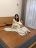 AMOR STUDIOVS輕奢品牌毛巾被竹纖維蓋毯竹棉紗布毯夏涼被夏季薄毯冰絲冷感毯 百靈鳥(niǎo)-綠色 200x230cm 曬單實(shí)拍圖