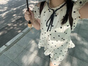 棉致法式甜美露肩波點(diǎn)連衣裙女夏季2025新款小個(gè)子氣質(zhì)蝴蝶結短裙子 674圖片色【高品質(zhì)38.5】 L 100-115斤 曬單實(shí)拍圖