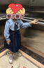 ASK JUNIOR【可拆卸蝴蝶結(jié)】?jī)和棺忧锛炯賰杉W(xué)院風(fēng)襯衫連衣裙 曬單實(shí)拍圖