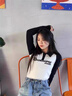 JRET美式polo領正肩長袖T恤女秋冬季新款辣妹設計感修身短款上衣女 白色[高級感] M 建議90-105斤 曬單實拍圖
