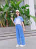 憨憨象夏季女童闊腿褲2025新款兒童褲子夏裝女孩牛仔褲中大童休閑運(yùn)動(dòng)褲 15013藍(lán)色【冰絲款】 160 曬單實(shí)拍圖