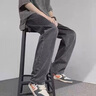 歌樸偉美式直筒牛仔褲子男生春秋冬季新款百搭寬松休閑闊腿系帶長(zhǎng)褲 黑灰色 XL(建議120-150斤) 曬單實(shí)拍圖
