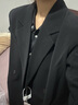 GARNUO黑色小西裝外套女兩件套裝2025春秋新款高級(jí)感小個(gè)子寬松休閑西服 黑色西服 XS【80-100斤】 曬單實(shí)拍圖