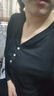 緣夢(mèng)韻2025春夏季薄款長(cháng)袖v領(lǐng)t恤女白色打底衫黑色秋衣韓版內搭體恤上衣 洋氣黑色紐扣 3XL _建議135-150斤 曬單實(shí)拍圖