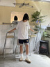BORNCHAMPS/天生冠軍  夏季短袖T恤男女寬松圓領(lǐng)字母印花情侶款休閑百搭上衣 白色 L 曬單實(shí)拍圖