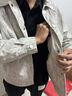 NASADKGM外套男美式復古工裝襯衫夾克男寬松休閑百搭情侶上衣服大碼男裝 黑灰 常規 2XL 曬單實(shí)拍圖