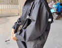 QIAN防暴雨應急救援反光條大面罩防雨雨衣套裝 藏青 2XL 曬單實(shí)拍圖