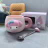 Hello Kitty庫洛米帶勺馬克杯陶瓷咖啡杯辦公室水杯家用可愛杯子女情人節(jié)禮物 美樂蒂公仔大肚杯帶勺-禮盒裝 曬單實拍圖