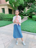 迪士尼（Disney）女童牛仔裙2025夏季新款兒童百搭中長(cháng)裙女孩洋氣夏款休閑半身裙子 熱售藍色 120 身高110-120cm年齡6-7歲 曬單實(shí)拍圖