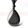 可靈黑曜石吊墜彩虹眼黑耀石水滴形黑色飾品掛墜掛件項鏈男女簡約 吊墜 曬單實拍圖