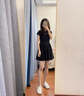 FSHE法式赫本風(fēng)氣質(zhì)黑色連衣裙子女秋季2025新款小個(gè)子收腰顯瘦小黑裙 【黑色連衣裙】掐腰小黑裙【開(kāi)春 L 55/60kg 曬單實(shí)拍圖