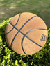 SANGESGRG籃球真牛皮成人七號室內室外防滑水泥地訓練比賽專(zhuān)用藍球7號 真皮牛皮籃球-深棕色 曬單實(shí)拍圖