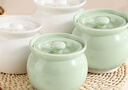 MZXM景德鎮陶瓷瓦罐湯燉盅家用隔水蒸盅沙縣煲湯碗帶蓋煨湯一人份燉罐 4個(gè)裝【400ml】白+青 曬單實(shí)拍圖