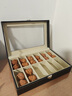 皮革天窗文玩核桃收納盒獅子頭收納盒核桃陳列展示盒子核桃收藏箱 黑色6格核桃收納盒 曬單實(shí)拍圖
