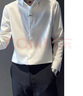 羅蒙（ROMON）高級感長(cháng)袖襯衫男士潮牌春夏季襯衣套裝2025痞帥男裝潮流百搭修身 T67長(cháng)*袖白色 高質(zhì)量 XL 曬單實(shí)拍圖