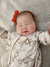哈尼天空新生嬰兒春秋連體衣女滿(mǎn)月寶寶春裝早春純棉春季嬰幼兒打底衣服 裊裊云 73cm 曬單實(shí)拍圖