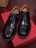 THOM WILLS德比鞋英倫風(fēng)男士商務(wù)正裝皮鞋舒適透氣真皮男鞋春季 黑色亮皮D411-1 39 /6.5碼 曬單實(shí)拍圖